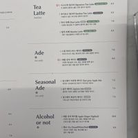 Menu at Better Than Alcohol in Seoul