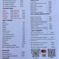 Menu  at Mo2 in Serrekunda