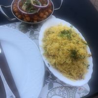 Chana masala and rice   at Happy Flavors in Fuengirola