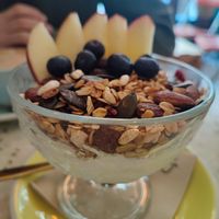 Pudding with granola at Léandrés in Paris
