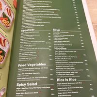 Vegan menu page   at Salad Factory in Bangkok