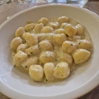 Gnocchi crema porri e funghi at Osteria di Filia in Castellamonte