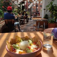 Chili with a view of the terrace at Mesa Salvaje in Bogota