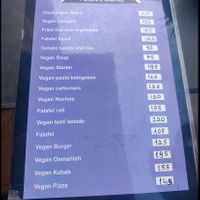 Vegan menu at Cozy Alanya in Alanya