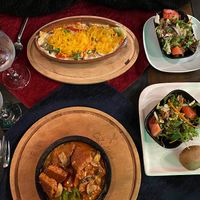 vegan lasagna (in the back) and vegan osmanish (front) at Cozy Alanya in Alanya