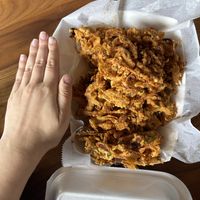 Gigantic size of pakora  at Chapati Beta - The Garage Food Hall in Indianapolis