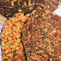 Vegan lahmacun options  at Lahmacun Dünyası in Istanbul