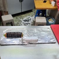Kimbap in the making at Bomulseom Kimbap - 보물섬김밥 in Seoul