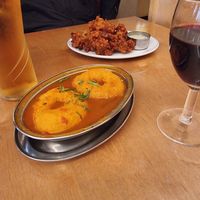 Starters with vegan wine and beer at Sagar Vegan & Vegetarian Restaurant - Covent Garden in London