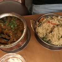 Bindi bhajee and pilau rice  at Sagar Vegan & Vegetarian Restaurant - Covent Garden in London