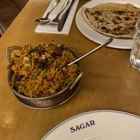 Vegan biryani and chapati   at Sagar Vegan & Vegetarian Restaurant - Covent Garden in London