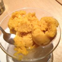 Mango Sorbet. at Sagar Vegan & Vegetarian Restaurant - Covent Garden in London