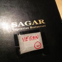 Vegan menu :) at Sagar Vegan & Vegetarian Restaurant - Covent Garden in London