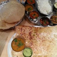 Vegan thali and dosa from Sager at Sagar Vegan & Vegetarian Restaurant - Covent Garden in London