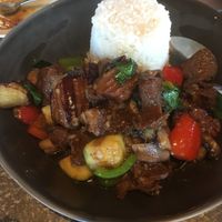 Eggplant with soy protein at Kin Dee in Bothell