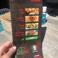 Open 24 hours and offers two vegan pastas, a vegan pizza and a vegan soy kebab roll!  at Mozzarella Pit Stop in Crete