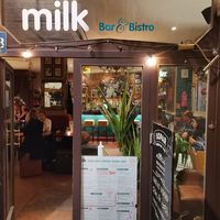 The entrance  at Milk in Barcelona