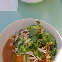 Vegan rice noodle soup and vegan fried rice at LONO in Munich