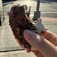   at The Bagel Factory in Brooklyn