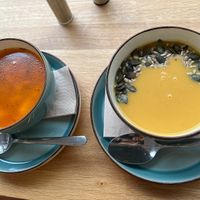 carrot-red lentil cream soup  at Mama Earth - Vegan Bistro in Gyor