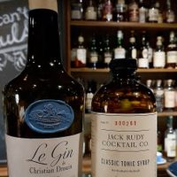 Bottles labelled as vegan at Howl in the Bar - 하울인더바 in Seoul