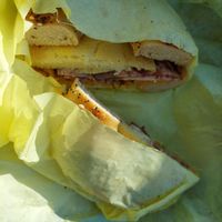 Bacon egg and cheese at Ben & Esther's Vegan Jewish Deli in Portland