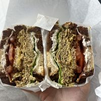 Turkey-bacon club  at Ben & Esther's Vegan Jewish Deli in Portland