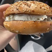 Everything bagel with plain cream chz   at Ben & Esther's Vegan Jewish Deli in Portland