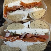 Lox on sesame #Veganuary at Ben & Esther's Vegan Jewish Deli in Portland