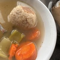 Matzah ball soup !! 😍  at Ben & Esther's Vegan Jewish Deli in Portland