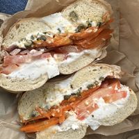 Lox bagel   at Ben & Esther's Vegan Jewish Deli in Portland