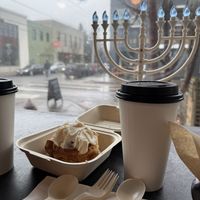 Cinnamon roll  at Ben & Esther's Vegan Jewish Deli in Portland