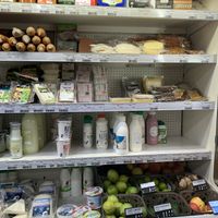 Refrigerator section (not everything is vegan) at Zrno do Zrna in Ljubljana