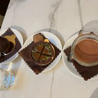 Tiramisu, Pistachio with caramel, and orange cream chocolate ball   at Cortese Café 900 in Florence