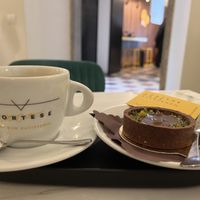 Pastry with coffee   at Cortese Café 900 in Florence