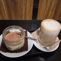 Tiramisu and iced cappuccino at Cortese Café 900 in Florence