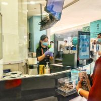 Cashier counter at Mr Coconut - Waterway Point in Northeast Singapore