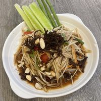 Spicy papaya salad  at Khun Churn in White in Bangkok