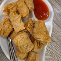 Fried tofu at Khun Churn in White in Bangkok