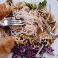 It looked much prettier before I poured the soup over the main dish, as instructed. Tasty, but not spicy. at Khun Churn in White in Bangkok