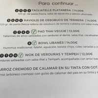 Prices  at Platanera Restaurante & Bar in Tenerife