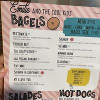 Menu  at Emilie and the Cool Kids in Lille