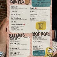 Menu  at Emilie and the Cool Kids in Lille