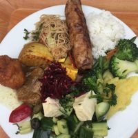 Delicious buffet options at Loving Hut - OC Nový Smíchov in Prague