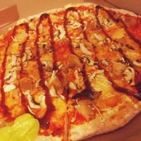 Vegan NoChicken BBQ Pizza at Papa John's in Abu Dhabi