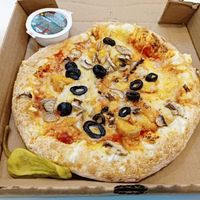 Vegan super papa non chicken at Papa John's in Abu Dhabi