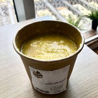 Corn chowder  at Organic Foods and Café in Abu Dhabi