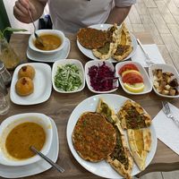 Mixed platter and soup  at Vegan Masa in Istanbul