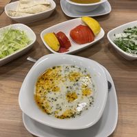 Yoghurt soup & lentil soup  at Vegan Masa in Istanbul