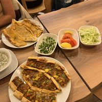 2x pitas and one yogurt soup with mint(left side of picture)  at Vegan Masa in Istanbul